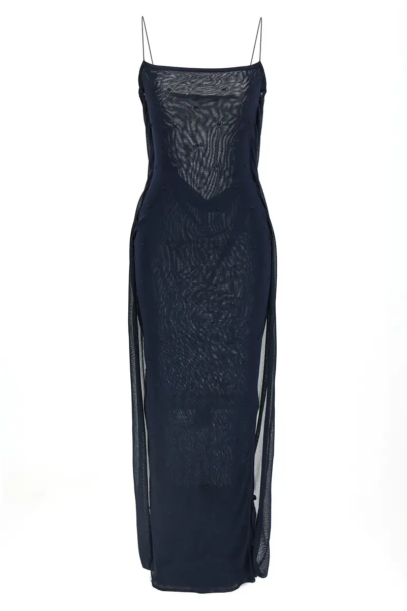 Abito La Robe Maille Plumetis Blu