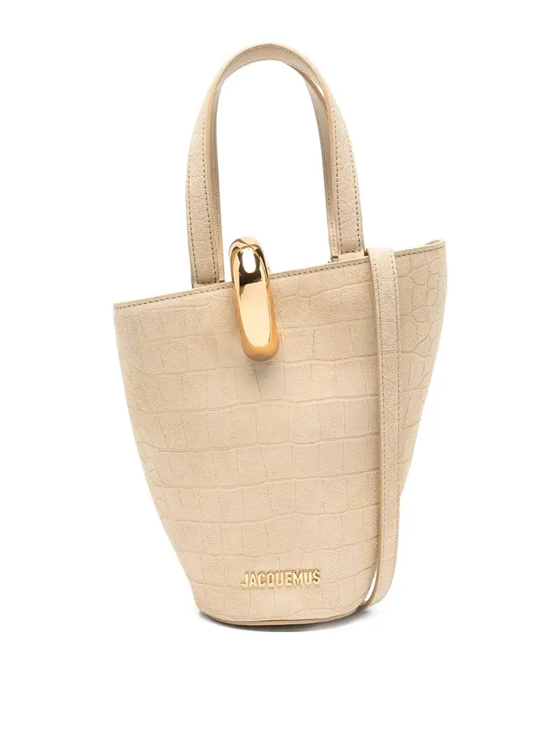 Borsa a secchiello in pelle Le Petit Bambola Beige