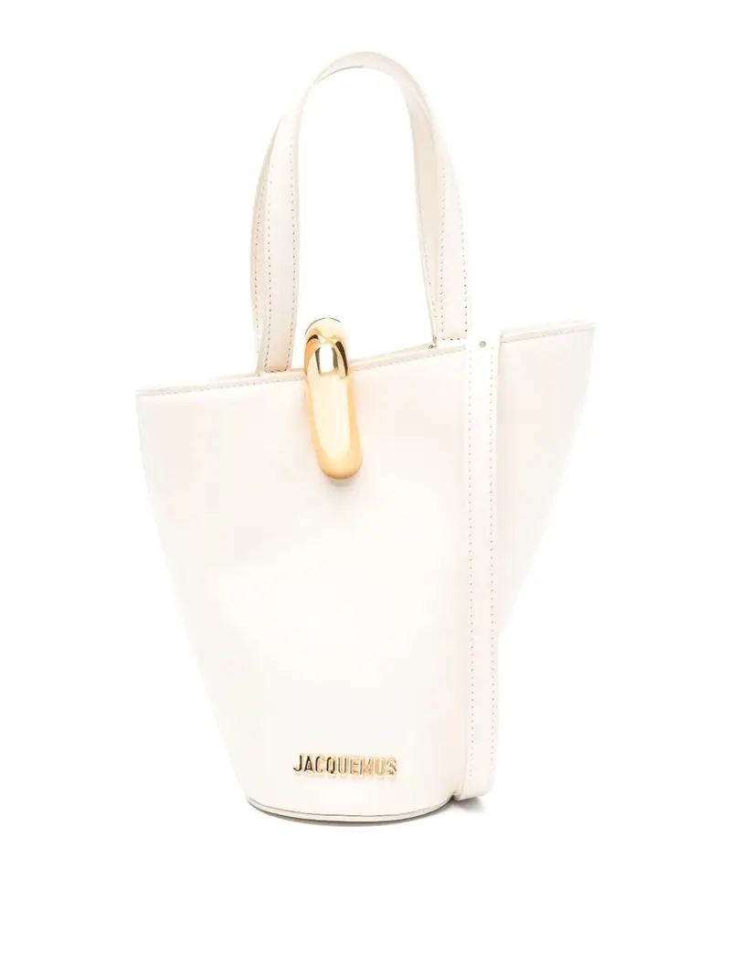Borsa a secchiello in pelle Le Petit Bambola Bianco