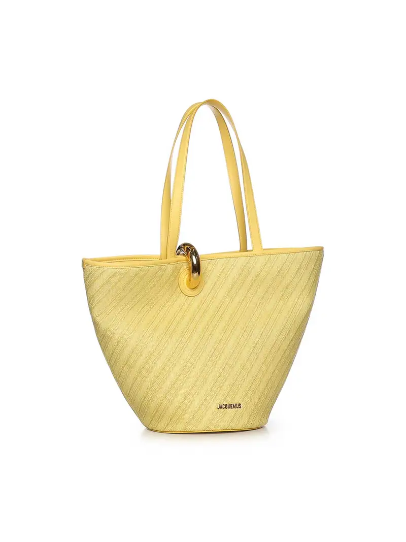 Borsa in cotone Le Bambole Giallo Chiaro