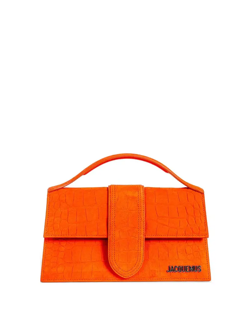 Borsa in pelle scamosciata arancione Rosso Chiaro