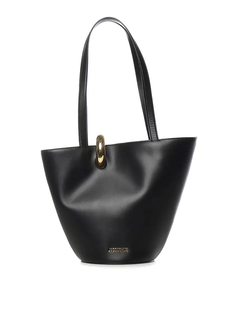 Borsa media in pelle Nero