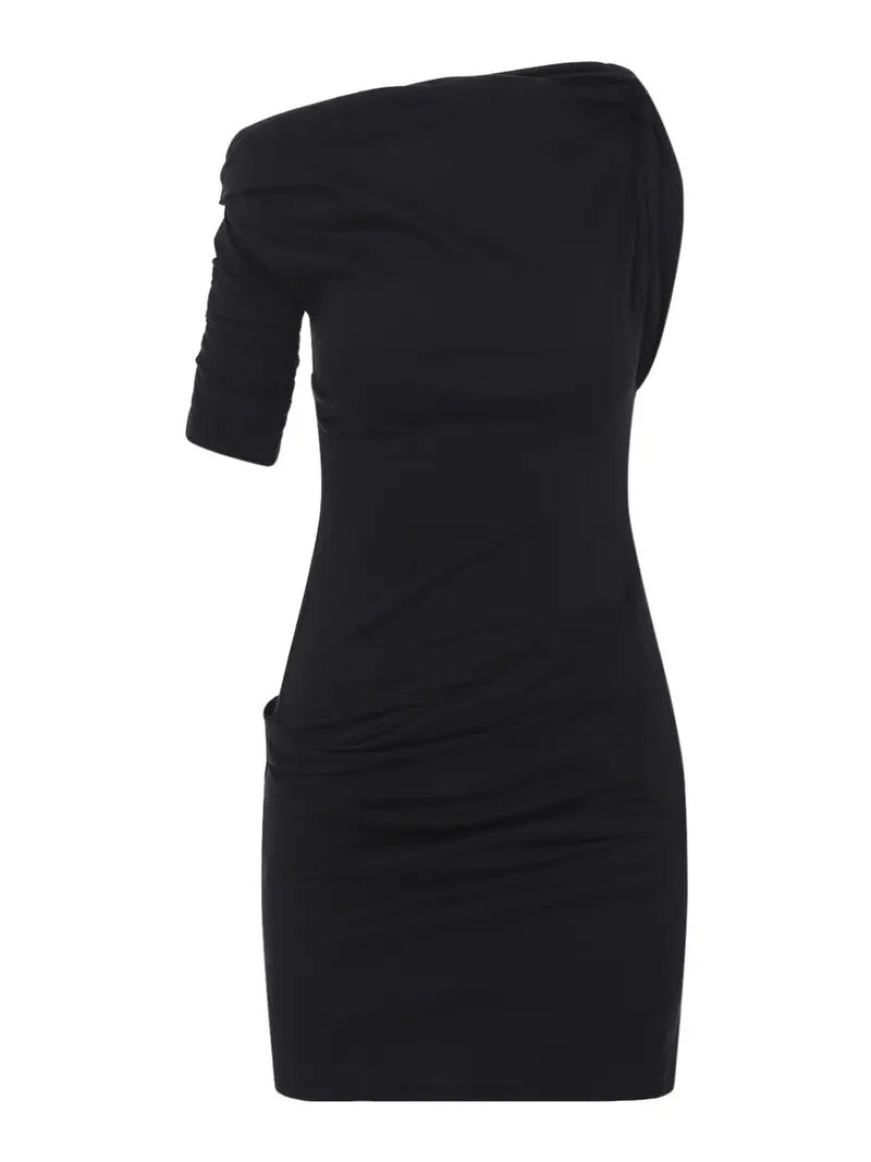 Il mini abito drappeggiato Nero