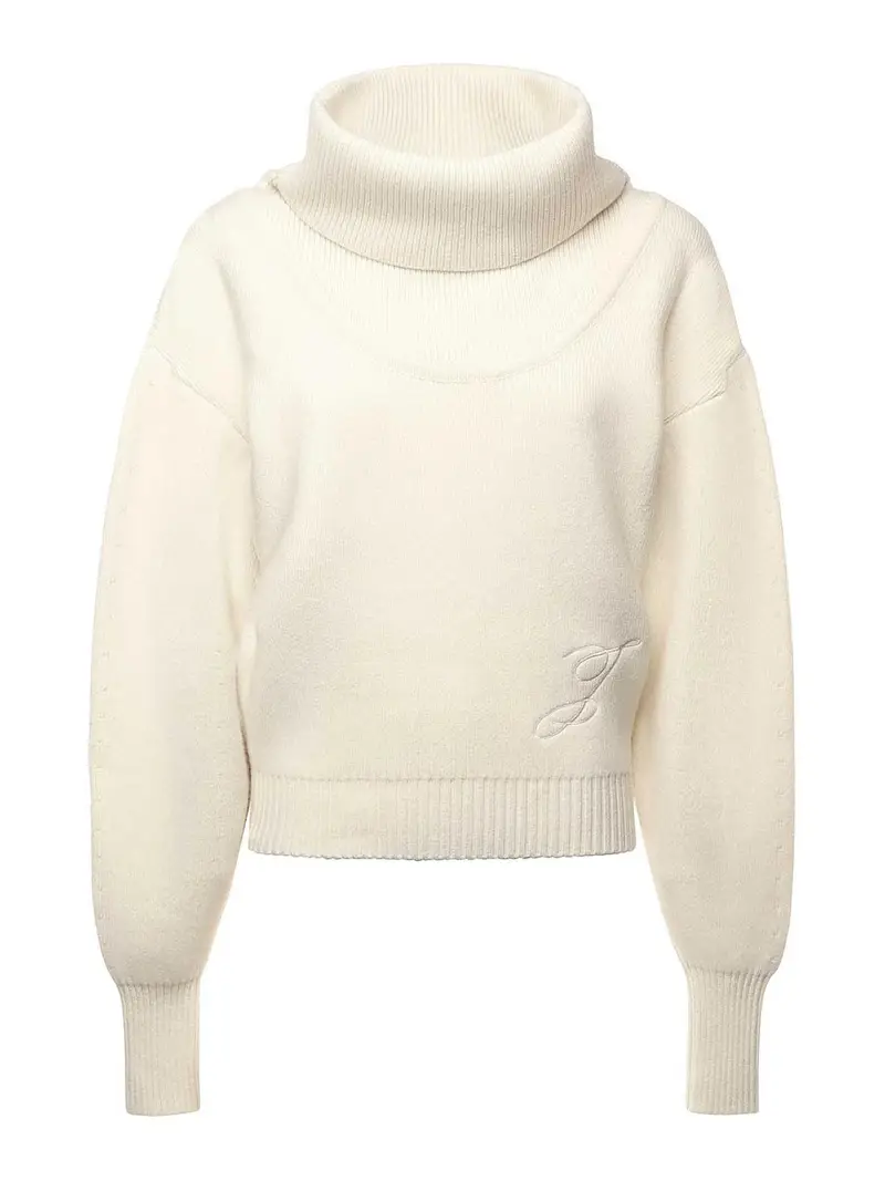 Maglione La Maille Pallone In Lana E Cashmere Bianco