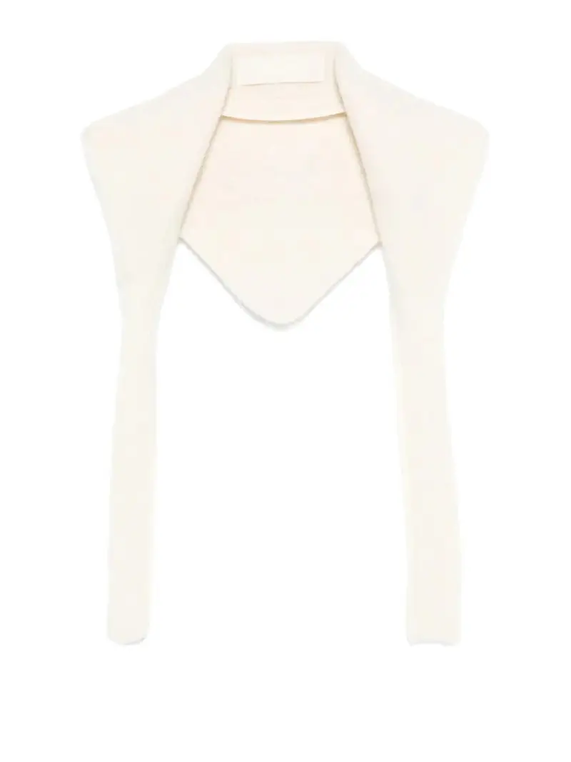 Sciarpa con logo Lcharpe con frange Bianco