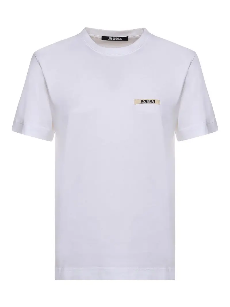 T-shirt in cotone con logo Bianco