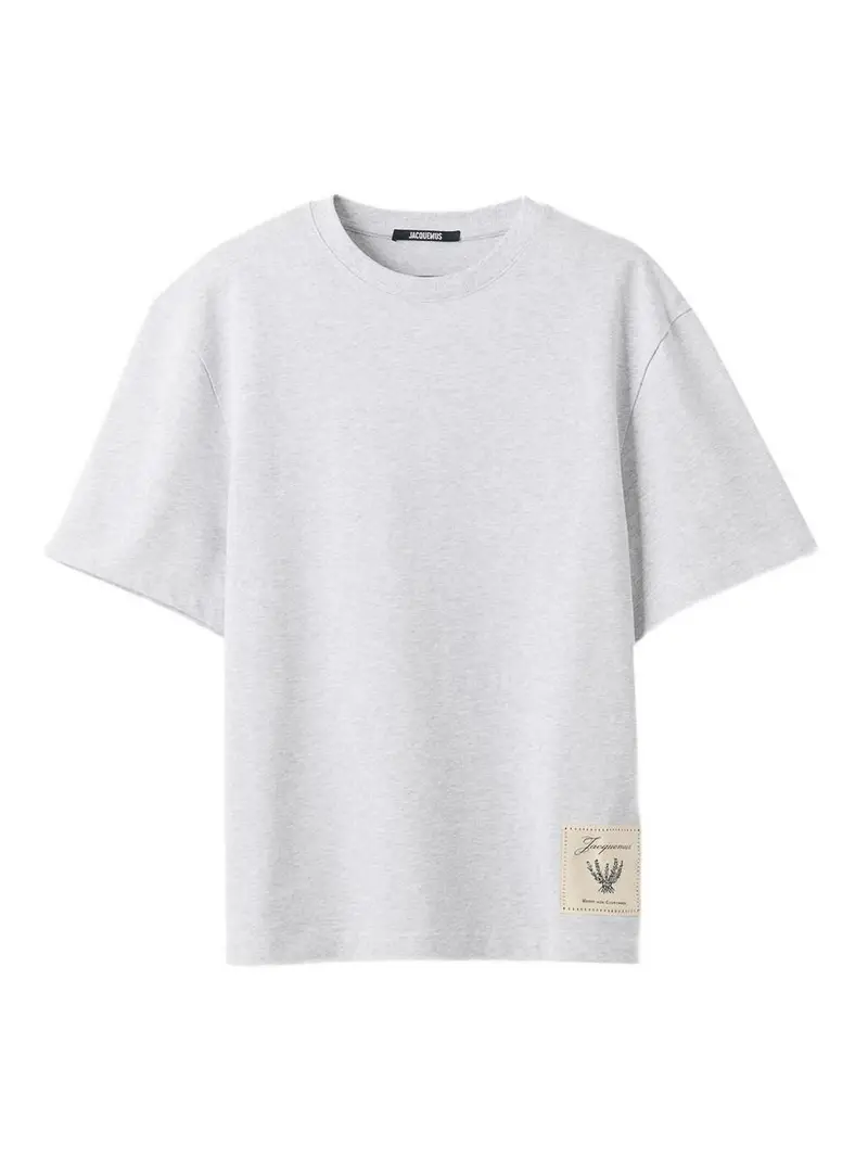 T-shirt in cotone con logo Grigio