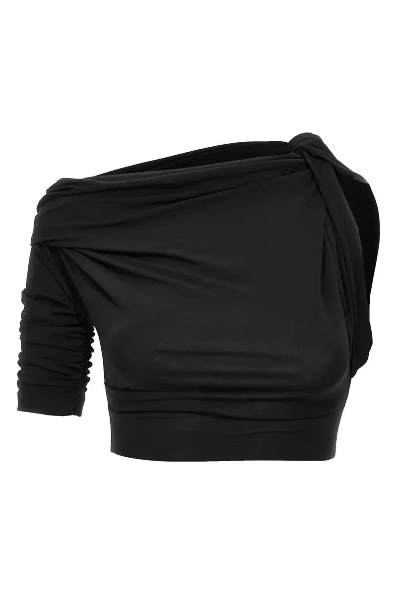 Top Le Haut Drapeado Nero