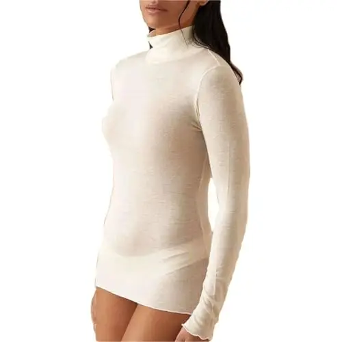 JADEA Maglia Donna Dolcevita Manica Lunga in Modal e Cashmere, Nero, L miniatura 2