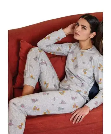 Pigiama donna in jersey di cotone caldo Jadea Home 5245