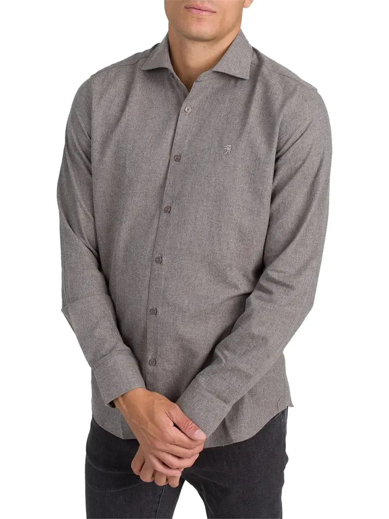 camicia casual jaggy quino da uomo - marrone