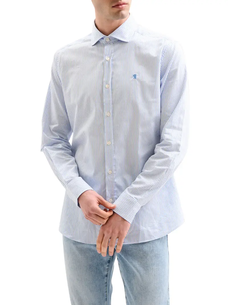 camicia classica jaggy kingston da uomo - celeste