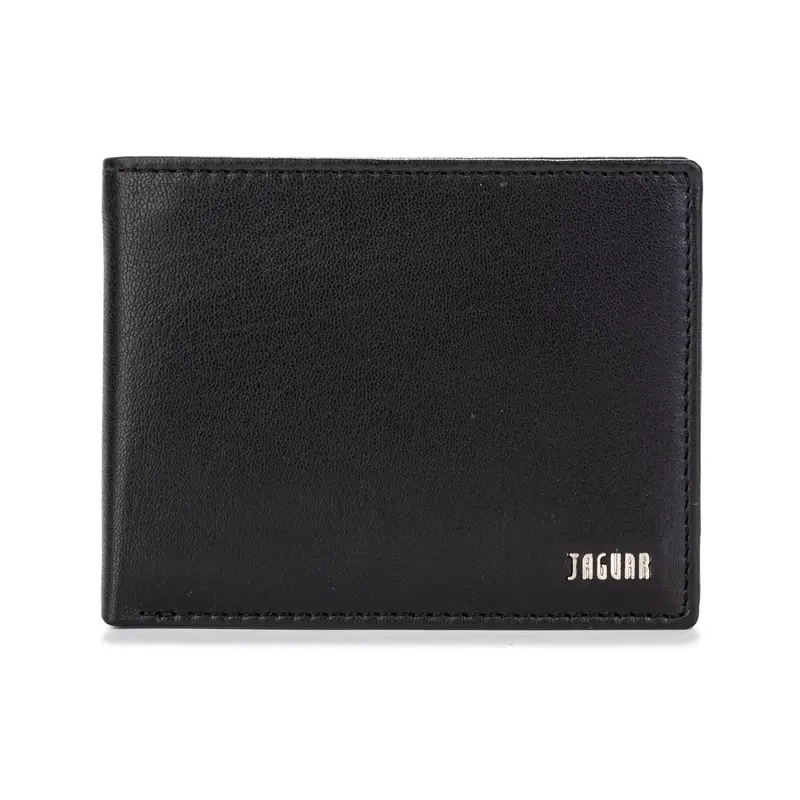 Portafoglio nero da uomo con logo stampato