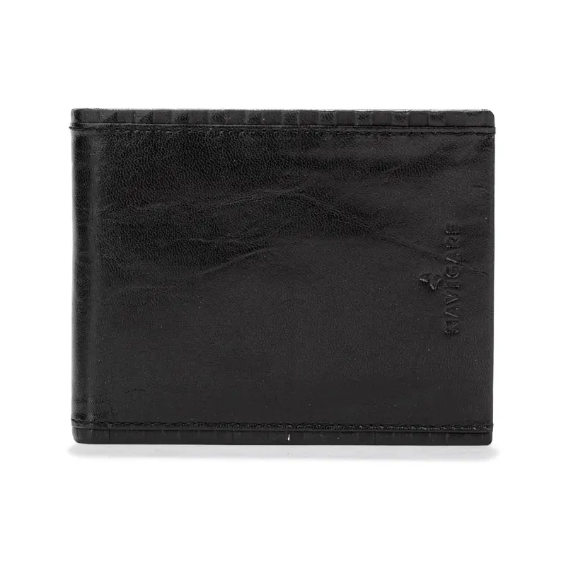 Portafoglio nero da uomo effetto vintage