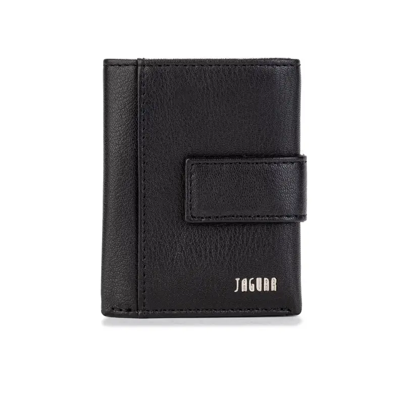 Portafoglio verticale nero da uomo con chiusura con bottone