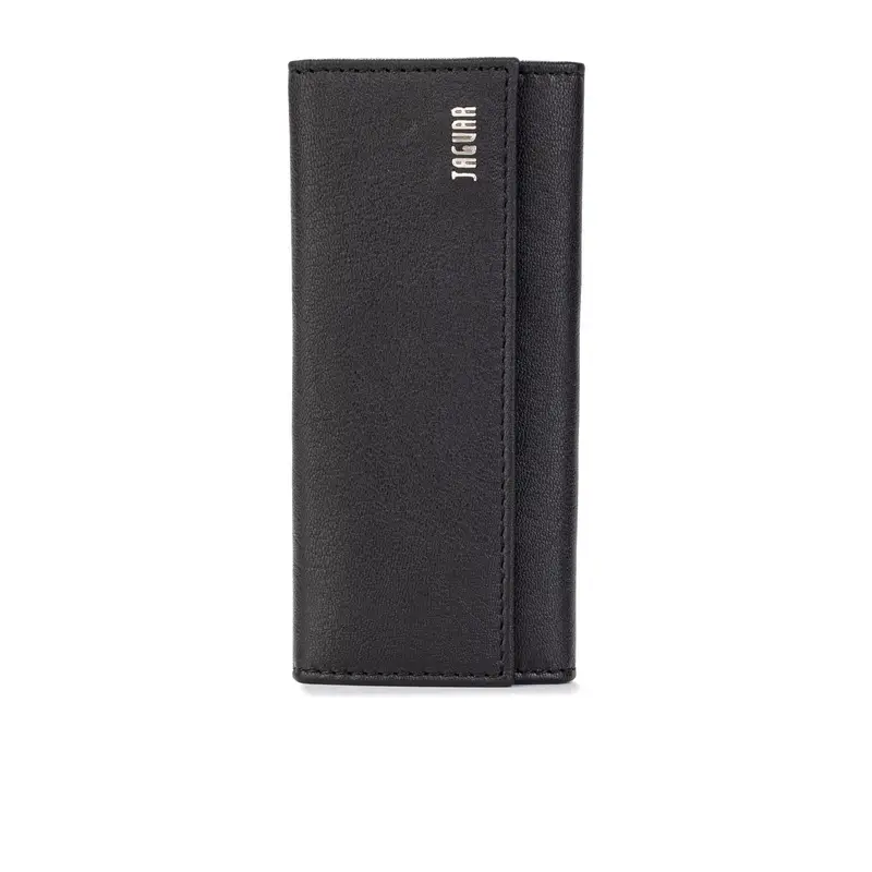 Portafoglio verticale nero da uomo con logo stampato