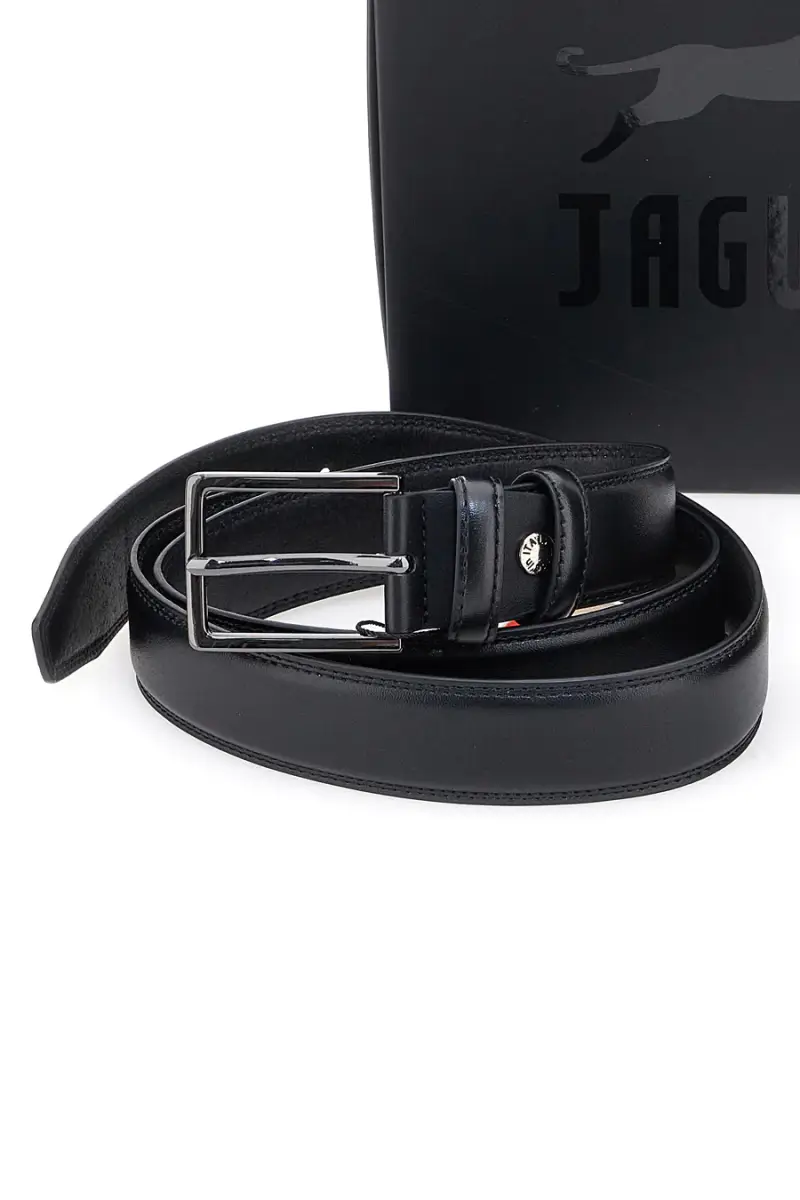 Set Cofanetto cintura e portafoglio nero in vera pelle Jaguar PR001-1 [NERO] miniatura 5