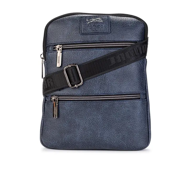 Tracolla blu da uomo con due tasche esterna