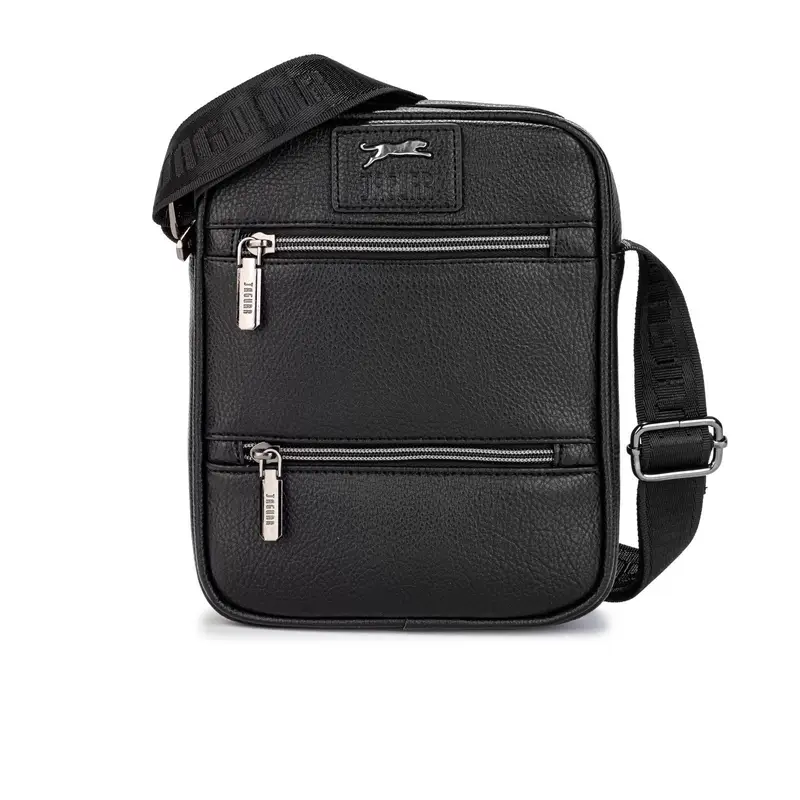 Tracolla nera da uomo con zip