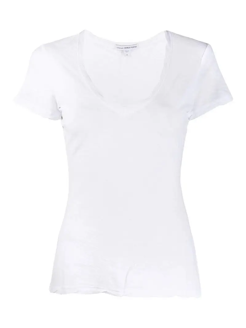 Maglietta Scollo V Avvitata Bianco