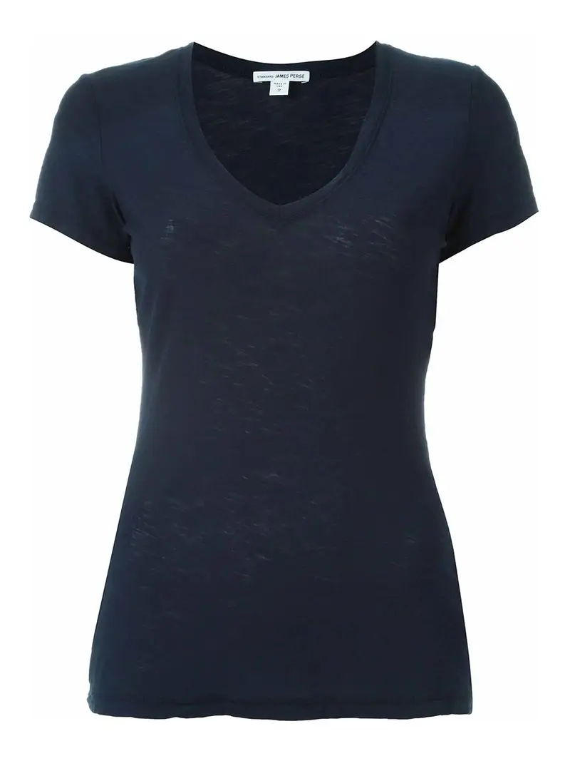 Maglietta Scollo V Avvitata Blu scuro