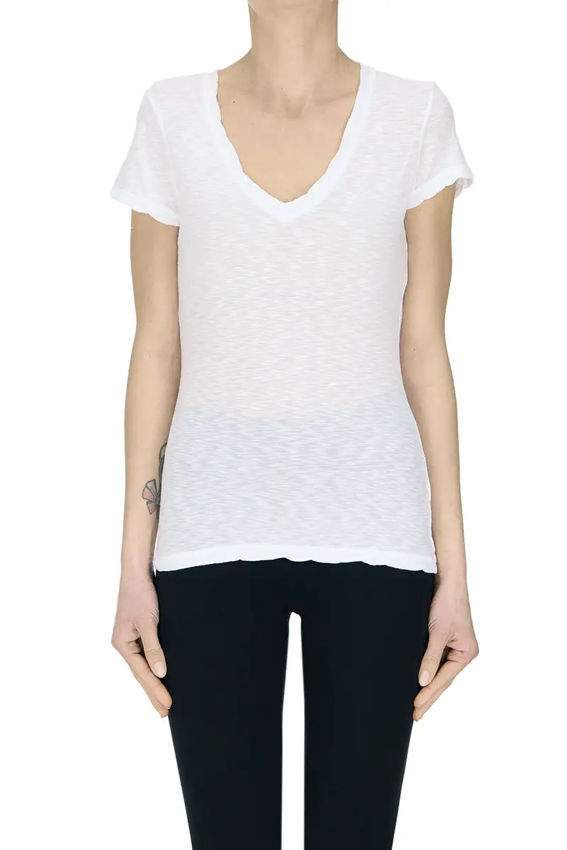 T-shirt con scollatura a V Bianco