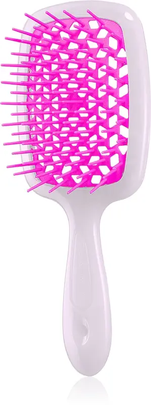 Superbrush Small piccola spazzola piatta 17,5 x 7 x 3 cm bianca e fucsia