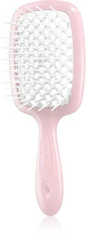Superbrush Small piccola spazzola piatta 17,5 x 7 x 3 cm rosa e bianca