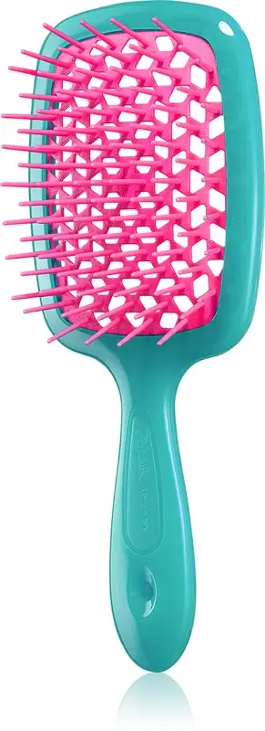 Superbrush Small piccola spazzola piatta 17,5 x 7 x 3 cm verde acqua e fucsia