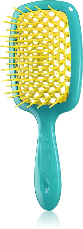 Superbrush spazzola piatta grande per capelli gialla e verde acqua