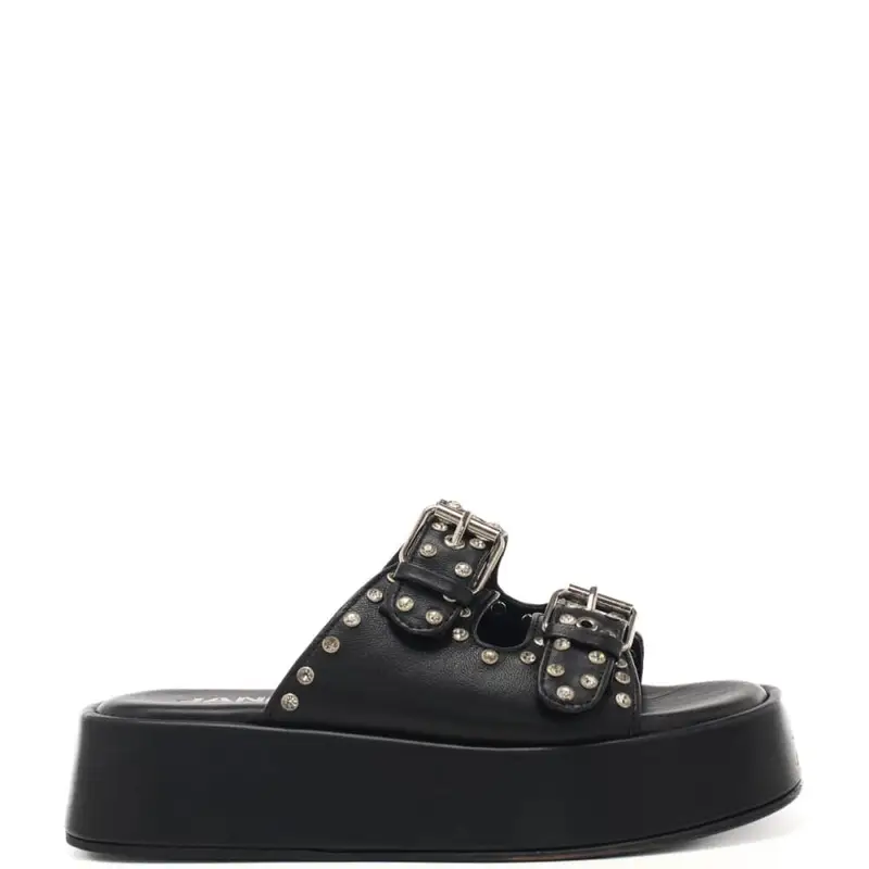 scarpe da donna ivette con borchie gioiello all over nere