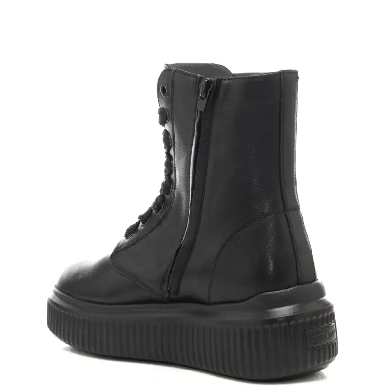 stivaletti stringati da donna con logo monogram impresso sulla parte alta neri miniatura 2