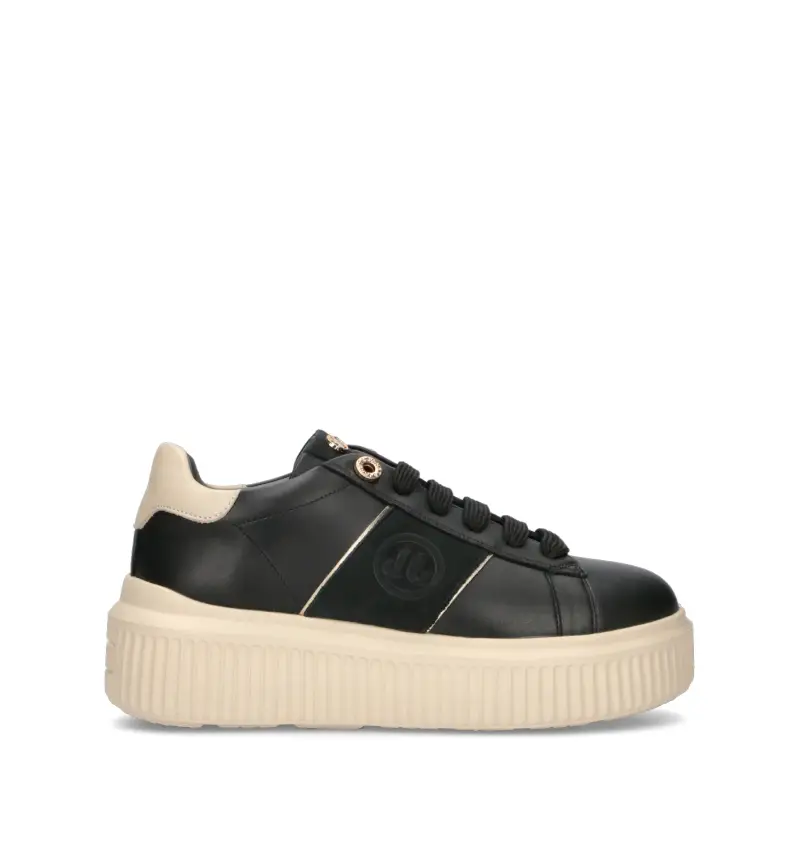 Sneaker donna nera in pelle Vario