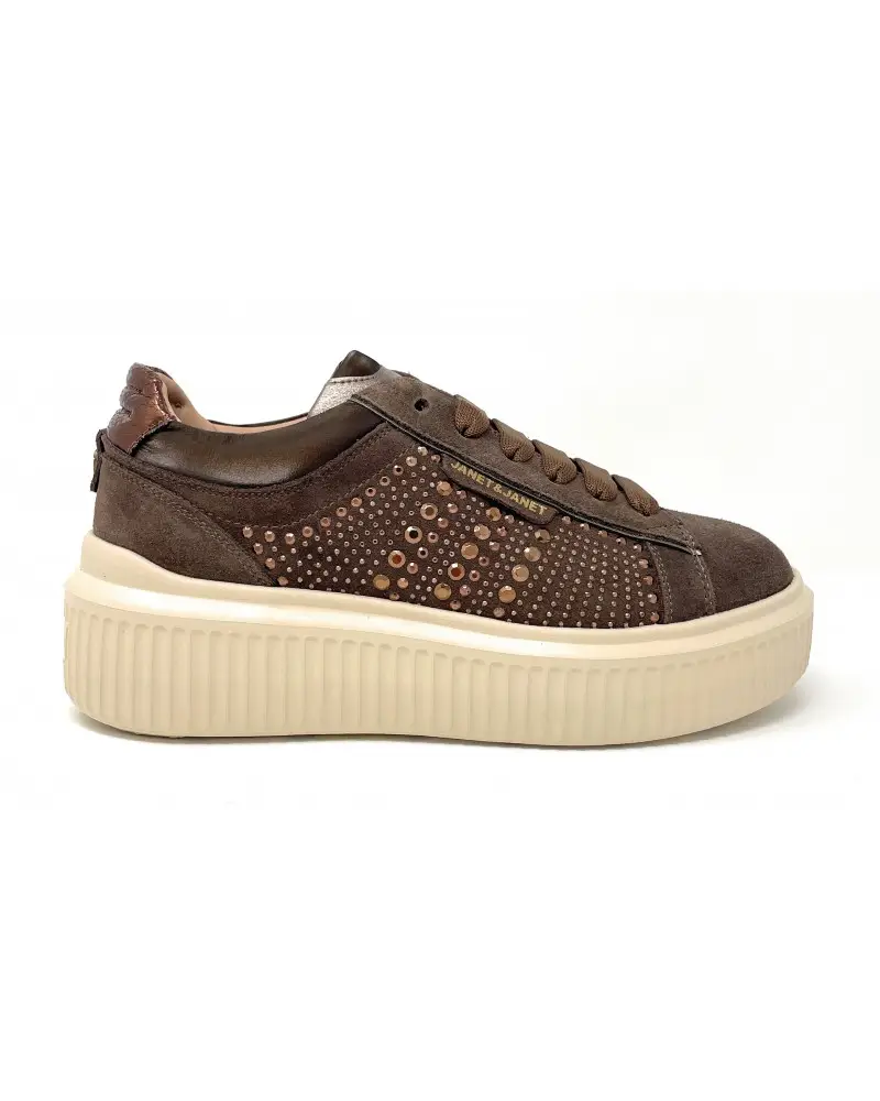 sneakers donna in camoscio brown j-401 MARRONE