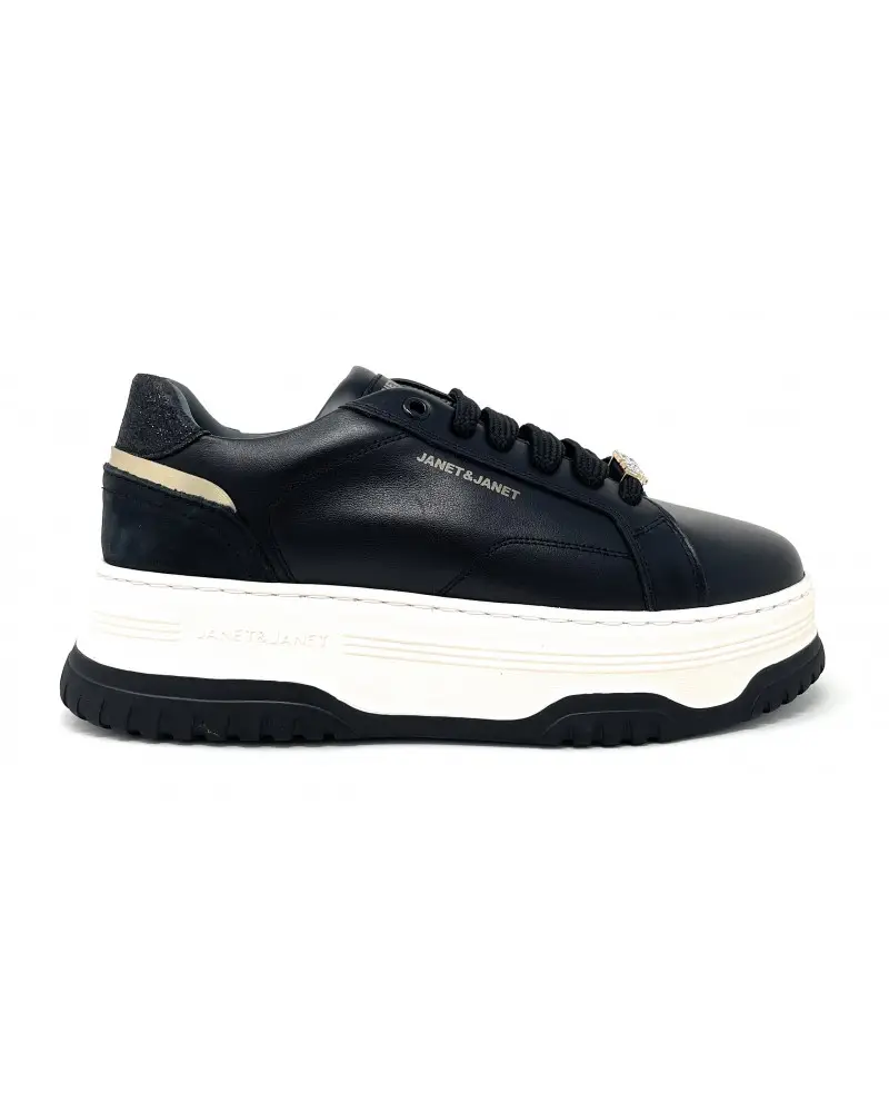 sneakers donna in pelle black j-422 NERO