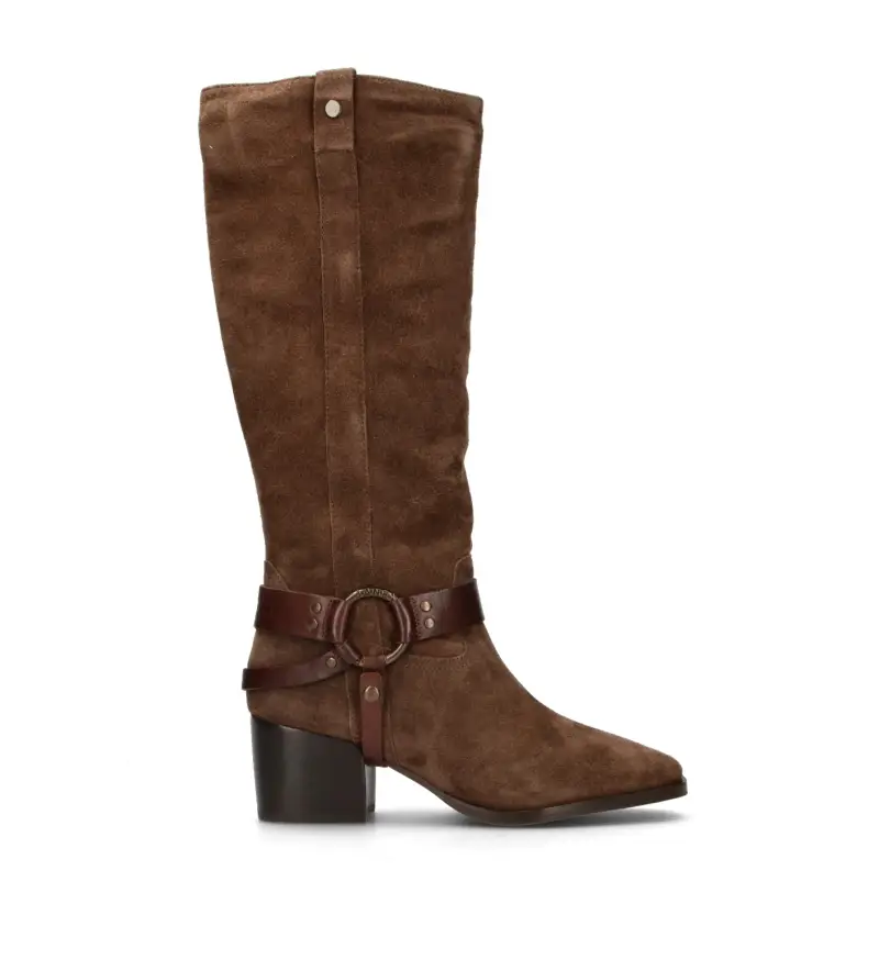 Stivale donna marrone in suede Vario