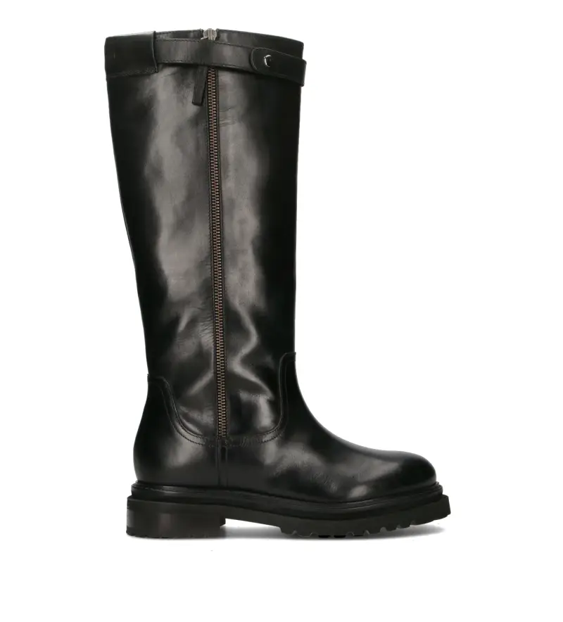 Stivale donna nero in pelle Vario