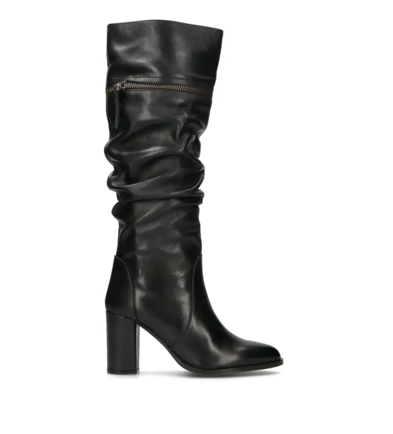 Stivale donna nero in pelle Vario