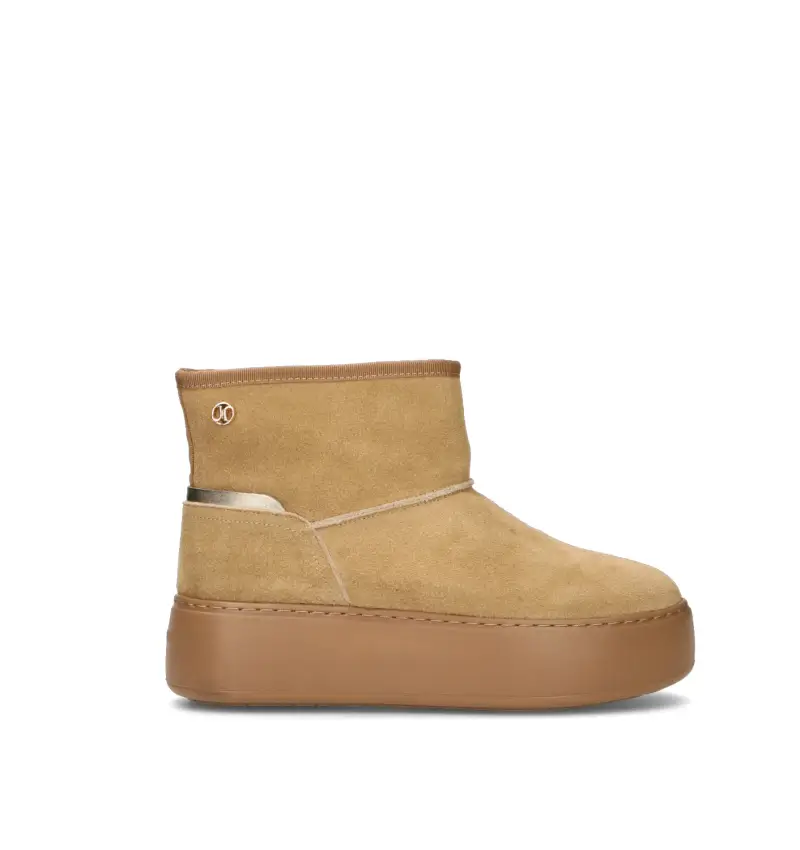 Stivaletto pelo donna beige in suede Vario