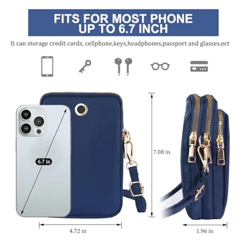 JANKS Borsa a tracolla Blu 1607183 miniatura 3