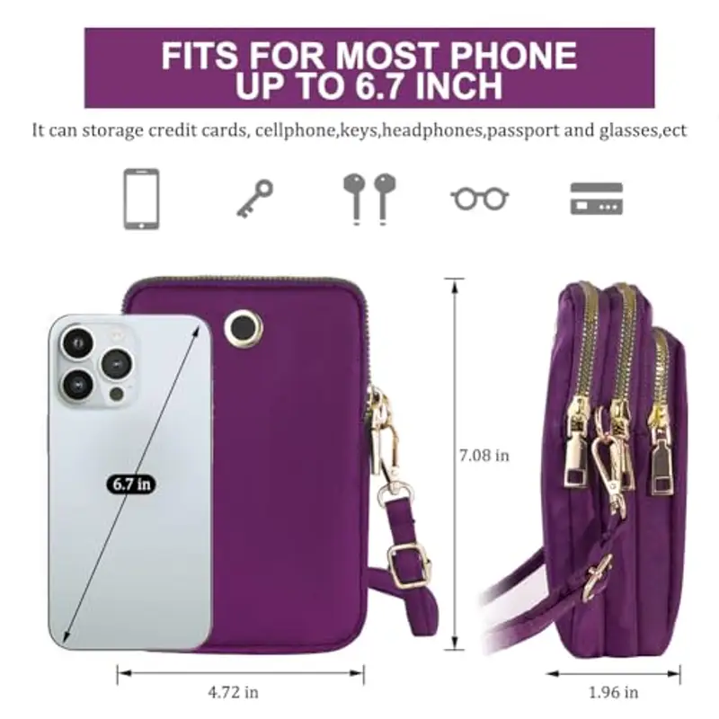 JANKS Borsa a tracolla Viola 1607189 miniatura 3