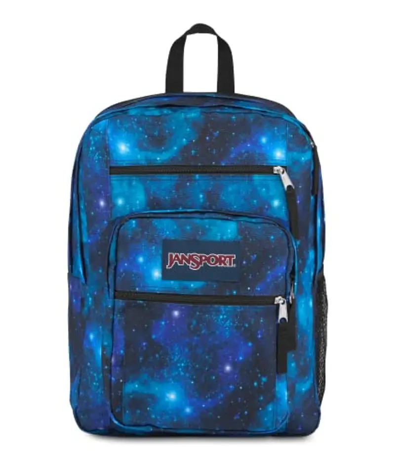 JANSPORT BIG STUDENT Zaino grande, scomparto per laptop 15 inch, Cyberspace Galaxy (Nero)