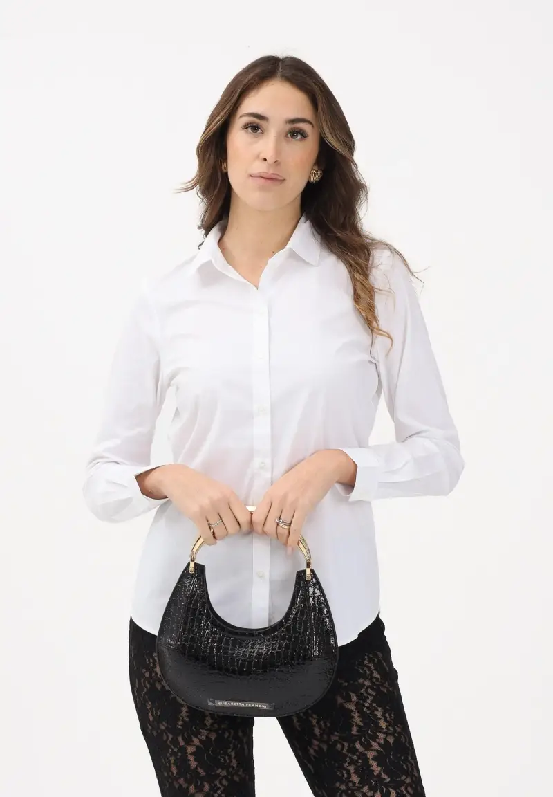 Camicia a manica lunga bianca da donna miniatura 2