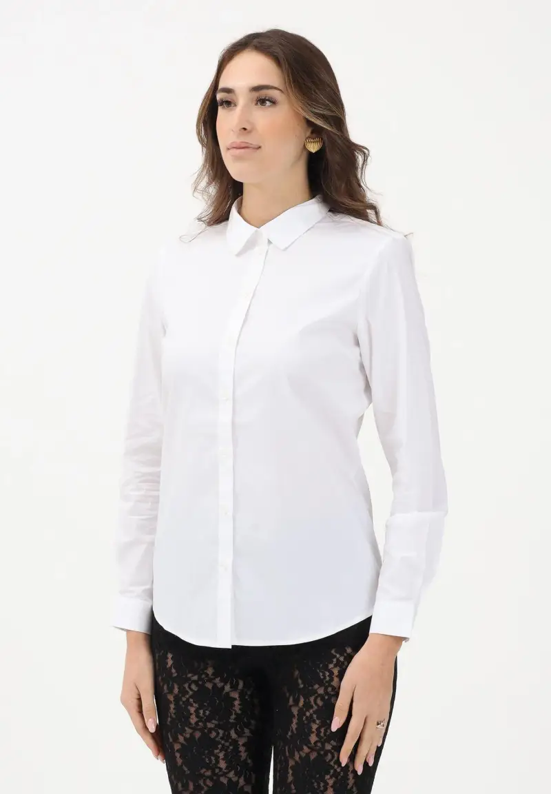 Camicia a manica lunga bianca da donna