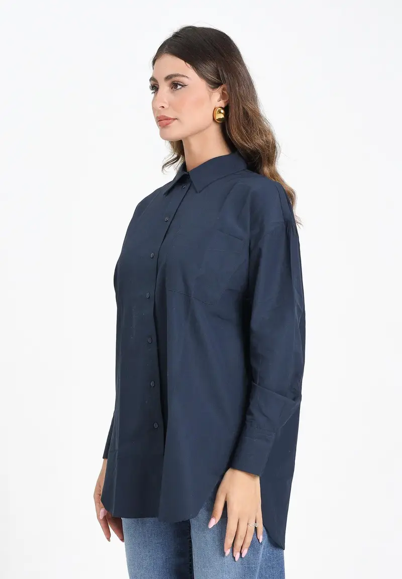 JDY Camicia a manica lunga blu da donna