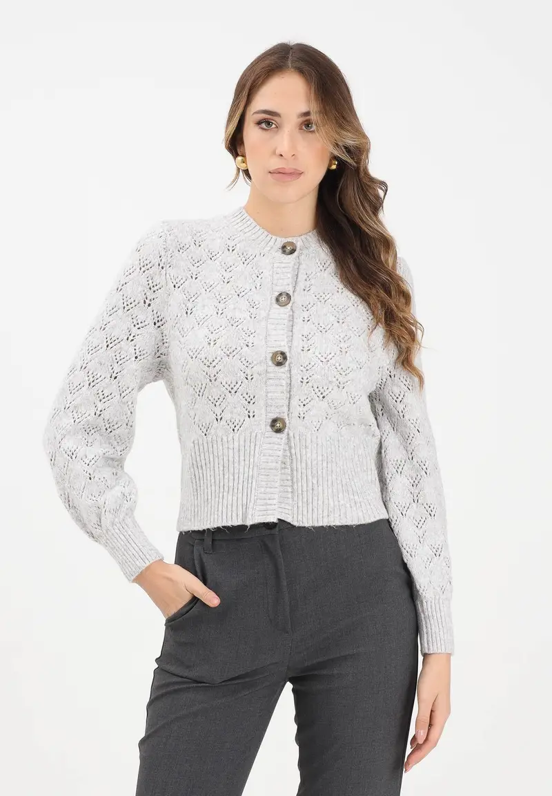 JDY Cardigan Donna Grigio 3243039 miniatura 2