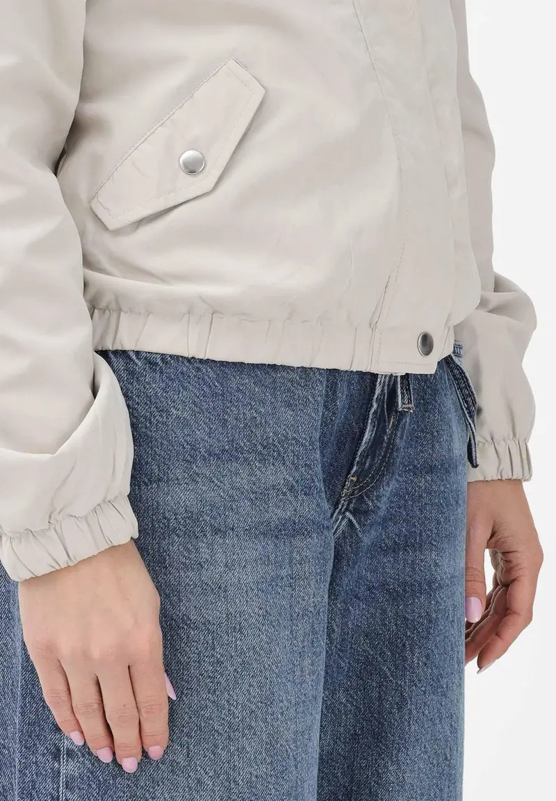 Giacca a vento beige da donna miniatura 3