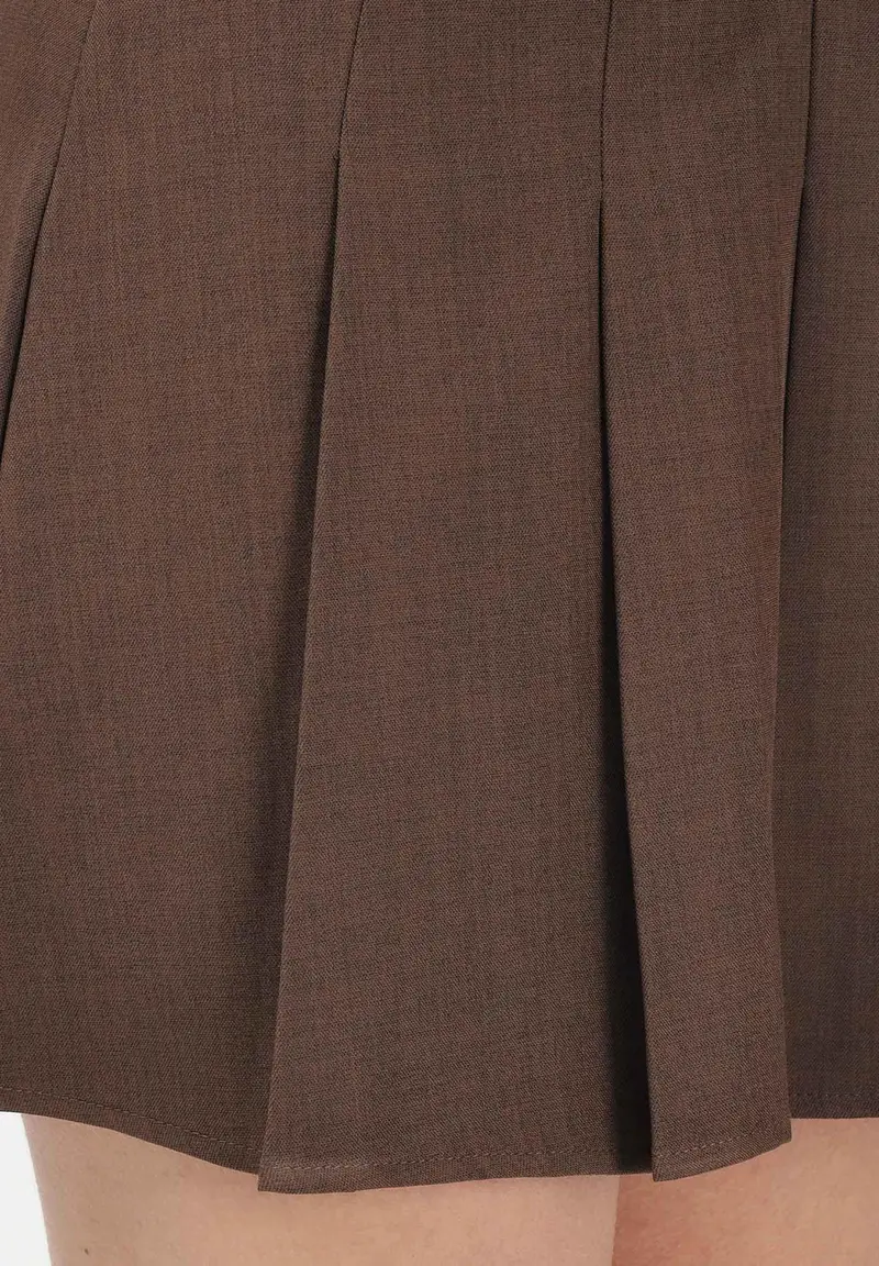 Gonna corta marrone da donna miniatura 3