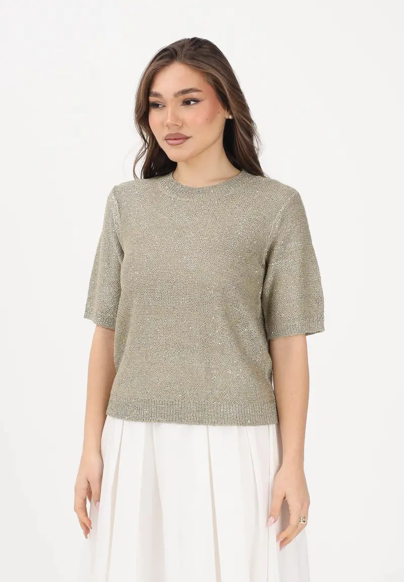 Maglia a manica corta oro da donna