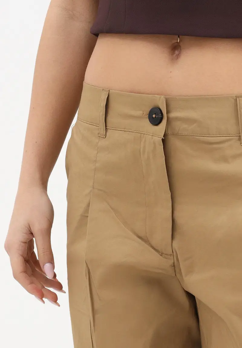 Pantalone beige da donna miniatura 3